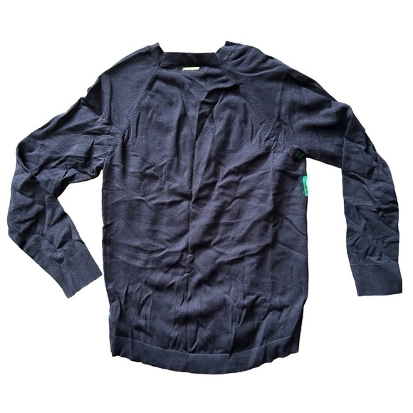 Michael Kors Womens Small Striped Sweater Navy/Green EUC Cotton/Nylon/Spandex - Picture 2 of 5